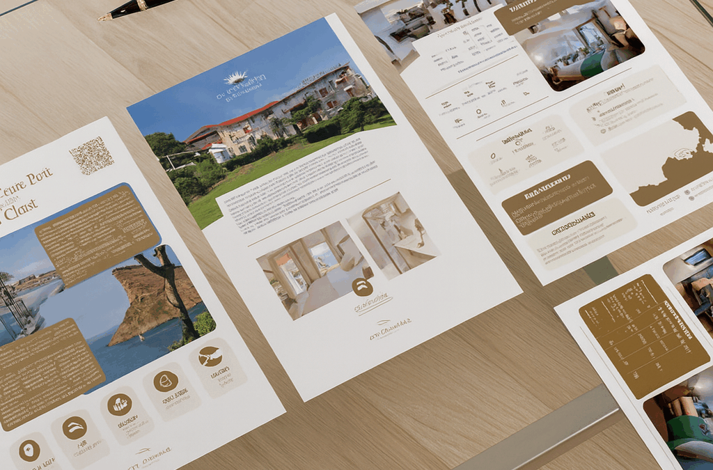 Brochure dépliant flyer print communication papier hôtel, groupe hôtelier, hôtellerie, restauration, CHR